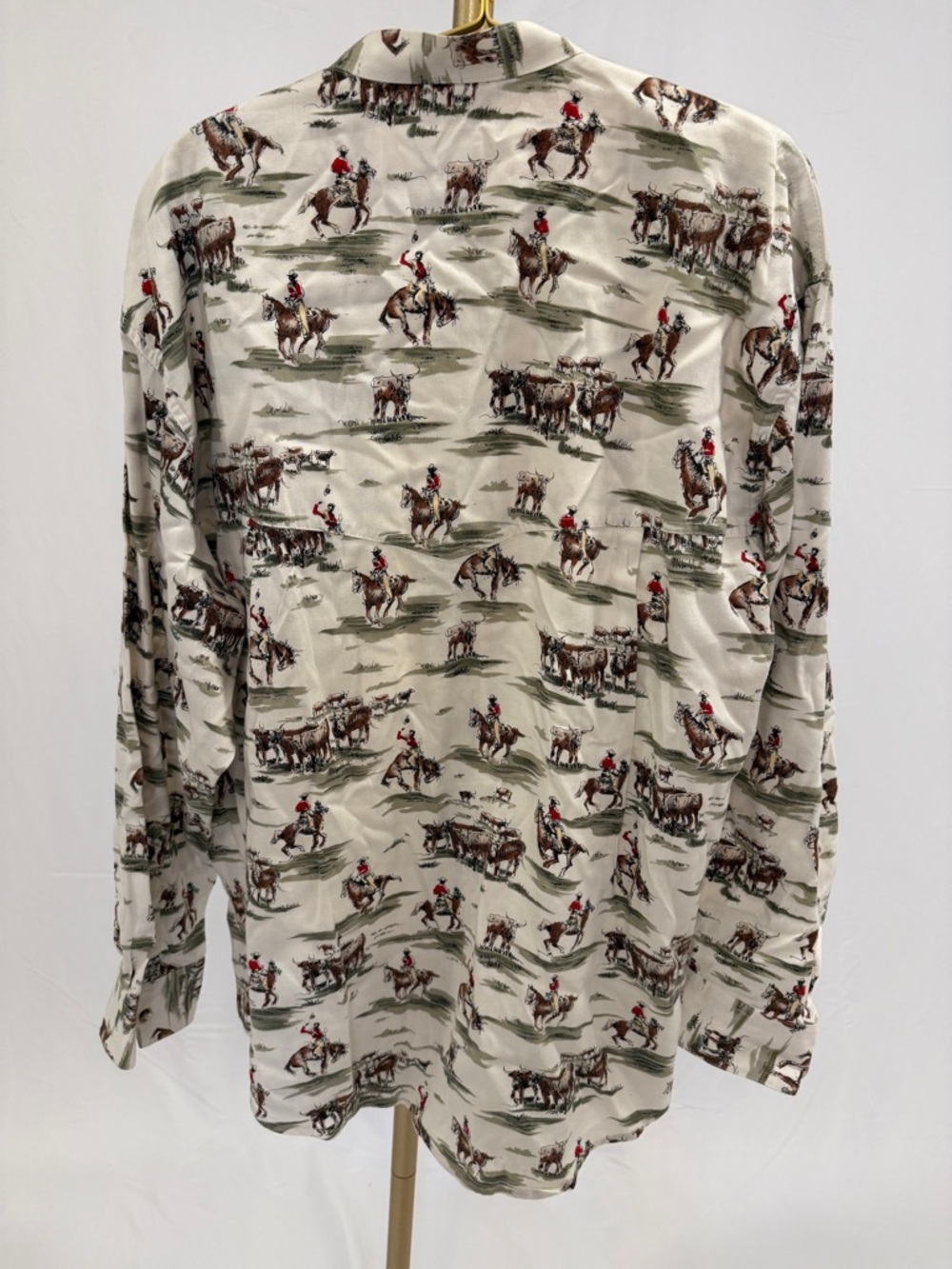 Vintage Roughrider Western Print Button-Up Shirt - Picture 3 of 4